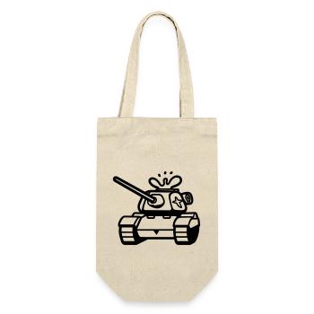 Panzer - Geschenkbeutel für Flaschen - Natur - Vorne