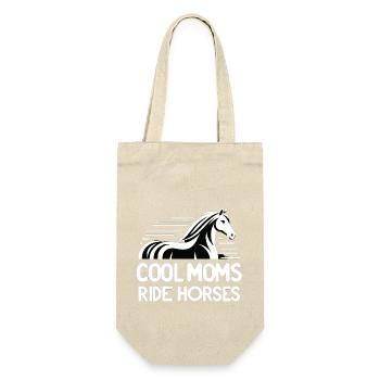 Coole Mütter reiten auf Pferden - Geschenkbeutel für Flaschen - Natur - Vorne
