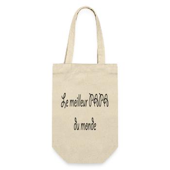 Der beste Vater der Welt - Geschenkbeutel für Flaschen - Natur - Vorne