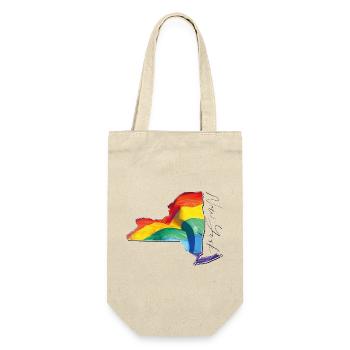 New York (United States) | Real Flag | LGBTQIA+ Script - Gift Bag for Bottles - nature - Front