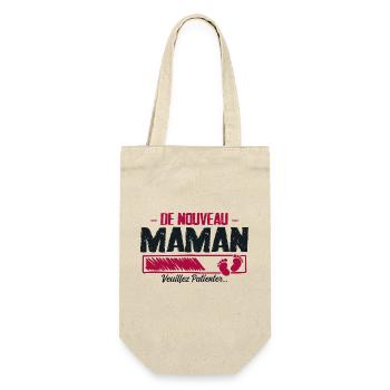 Frau Mutter Geschenk Neugeburt Zukunft - Geschenkbeutel für Flaschen - Natur - Vorne