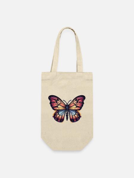 Bunter Schmetterling - Geschenkbeutel für Flaschen - Natur