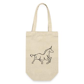 unicorn 2 - Geschenkbeutel für Flaschen - Natur - Vorne
