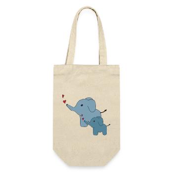 Éléphant grand et petit - Sac à bouteille - nature - Devant