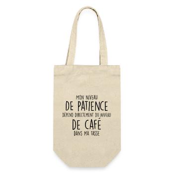 patience et café / cadeau humour café - Sac à bouteille - nature - Devant