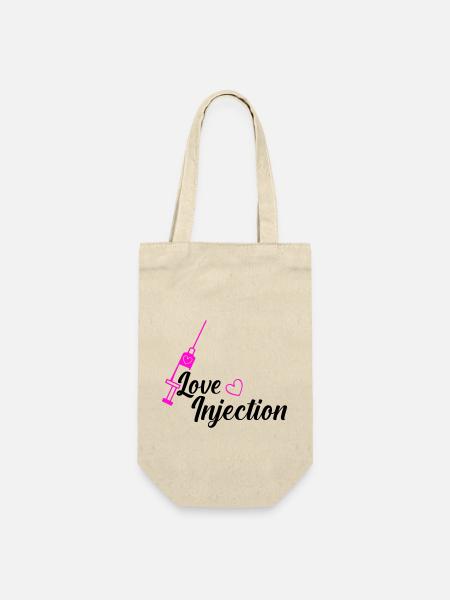 love injection - Geschenkbeutel für Flaschen - Natur