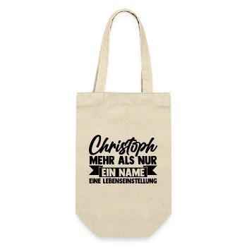 First name Chris Christoph - Gift Bag for Bottles - nature - Front