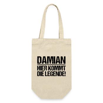 Vorname Damian - Geschenkbeutel für Flaschen - Natur - Vorne