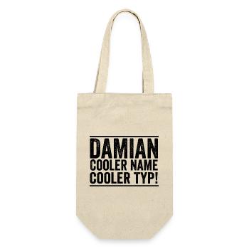 Vorname Damian - Geschenkbeutel für Flaschen - Natur - Vorne