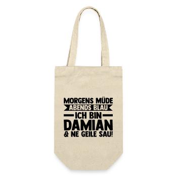 Vorname Damian - Geschenkbeutel für Flaschen - Natur - Vorne