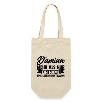 Vorname Damian - Geschenkbeutel für Flaschen - Natur - Vorne