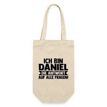 Vorname Daniel - Geschenkbeutel für Flaschen - Natur - Vorne