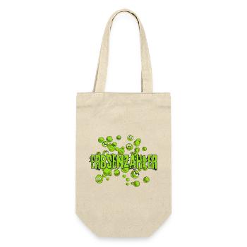 Erbsenzähler mrs Erdnuss grün fun comic - Geschenkbeutel für Flaschen - Natur - Vorne