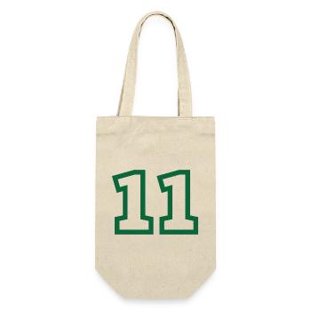 Nummer 11 grüner Sport - Geschenkbeutel für Flaschen - Natur - Vorne