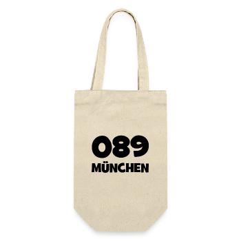 089 München Vorwahl Telefon telefonieren Bayern - Geschenkbeutel für Flaschen - Natur - Vorne
