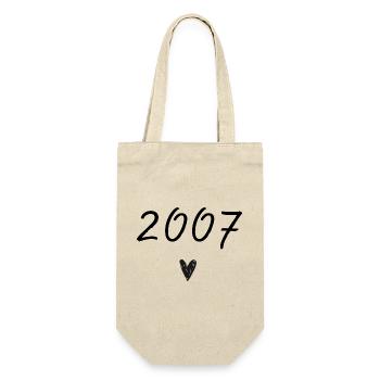 2007 Heart Anniversary - Gift Bag for Bottles - nature - Front