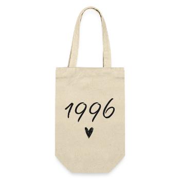 1996 Herzgeburtstag - Geschenkbeutel für Flaschen - Natur - Vorne