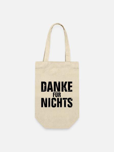 danke für nichts bo schwarz - Geschenkbeutel für Flaschen - Natur