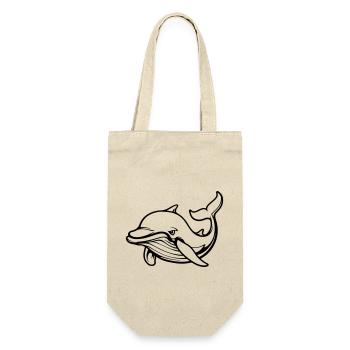 delfin tier - Geschenkbeutel für Flaschen - Natur - Vorne