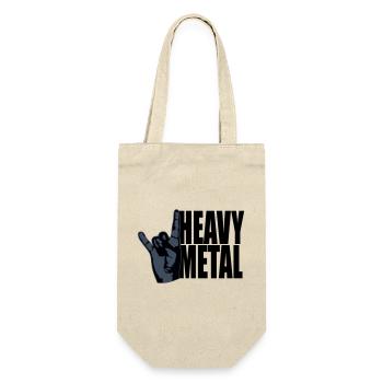 Heavy Metal Rock Musique Cors Geste Main Texte Logo - Sac à bouteille - nature - Devant
