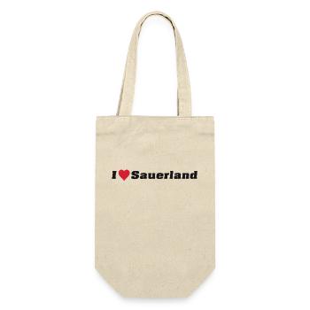 I Love Sauerland - Geschenkbeutel für Flaschen - Natur - Vorne