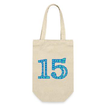 15. 15 ANS. 15e ANNIVERSAIRE. ANNIVERSAIRE 15 ANS. - Sac à bouteille - nature - Devant