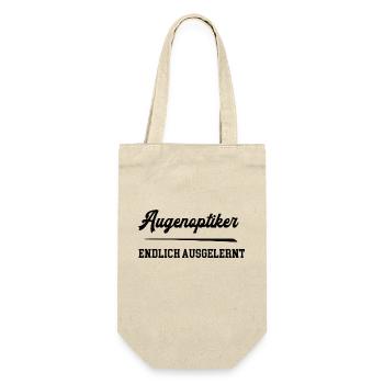 Augenoptiker Ausbildung Bestanden Azubi Augenoptik - Geschenkbeutel für Flaschen - Natur - Vorne