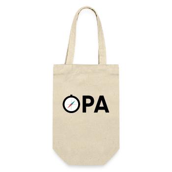 Opa Großvater Kompass Expedition Geschenkidee - Geschenkbeutel für Flaschen - Natur - Vorne