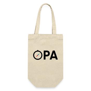 Opa Großvater Kompass Expedition Geschenkidee - Geschenkbeutel für Flaschen - Natur - Vorne