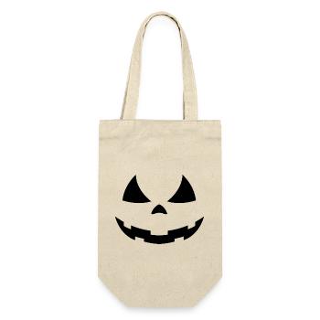 Citrouille Halloween Visage Noir - Sac à bouteille - nature - Devant