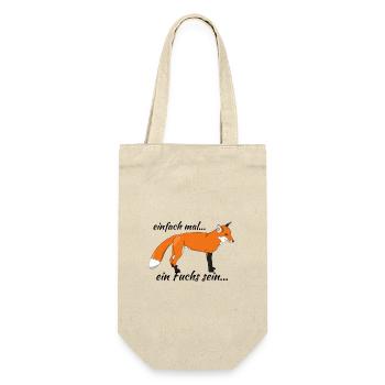 Fuchs "einfach mal ein Fuchs sein..." - Geschenkbeutel für Flaschen - Natur - Vorne