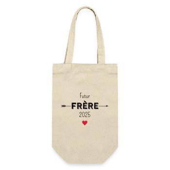 Future brother 2025 - Gift Bag for Bottles - nature - Front