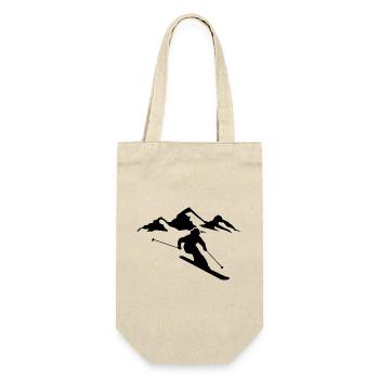 Skiing Ski motif for skiers Skiers - Gift Bag for Bottles - nature - Front