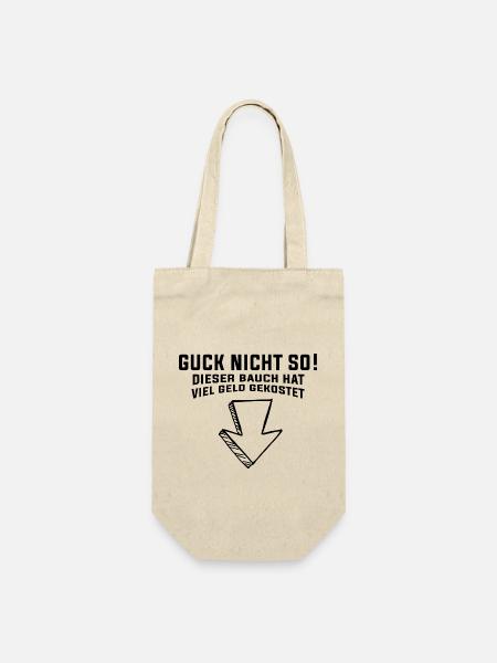Lustiger Spruch Bild Witzig Humor Geschenkidee - Geschenkbeutel für Flaschen - Natur