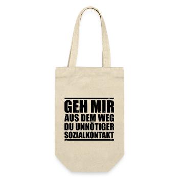 Lustiger Spruch Bild Witzig Humor Geschenkidee - Geschenkbeutel für Flaschen - Natur - Vorne