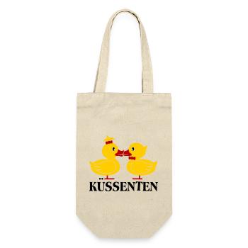 Die KüssEnten (Enten) - Geschenkbeutel für Flaschen - Natur - Vorne