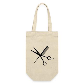 T-shirt de coiffeur élégant : ciseaux et peigne - Sac à bouteille - nature - Devant
