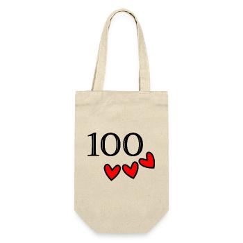 100. 100 ANS. 100e ANNIVERSAIRE. ANNIVERSAIRE 100 - Sac à bouteille - nature - Devant