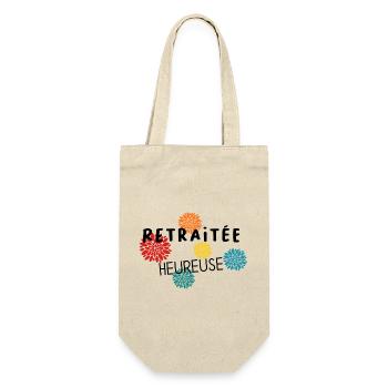 RUHESTAND. RUHESTAND. PENSIONIERT. GLÜCKLICHER RUHESTAND - Geschenkbeutel für Flaschen - Natur - Vorne