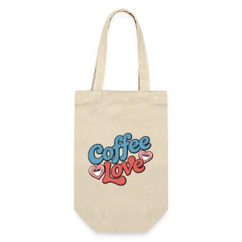 Kaffee-Liebe - Geschenkbeutel für Flaschen - Natur - Vorne