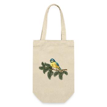 Bunter Vogel - Geschenkbeutel für Flaschen - Natur - Vorne