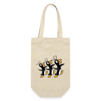 3 crazy penguins running stupid team friends crew - Gift Bag for Bottles - nature - Front