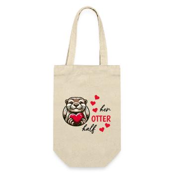 Loutre demi-amour cadeau - Sac à bouteille - nature - Devant