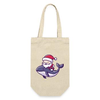 Baleine Père Noël Dessin animé - Sac à bouteille - nature - Devant