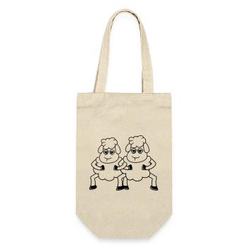 2 Schafe Gucken Müde Gelangweilt Freunde Team Crew - Geschenkbeutel für Flaschen - Natur - Vorne