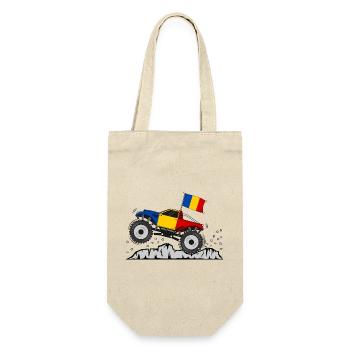 Romania Flag Monster Truck - Gift Bag for Bottles - nature - Front
