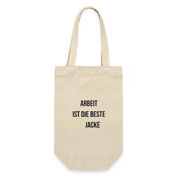 Arbeit ist die beste Jacke removebg - Geschenkbeutel für Flaschen - Natur - Vorne