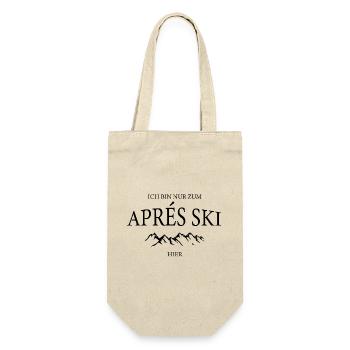 Nur zum Aprés Ski hier - Geschenkbeutel für Flaschen - Natur - Vorne