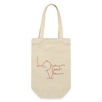 xoxo love you amore Blumen Frauen Valentinstag 14 - Geschenkbeutel für Flaschen - Natur - Vorne