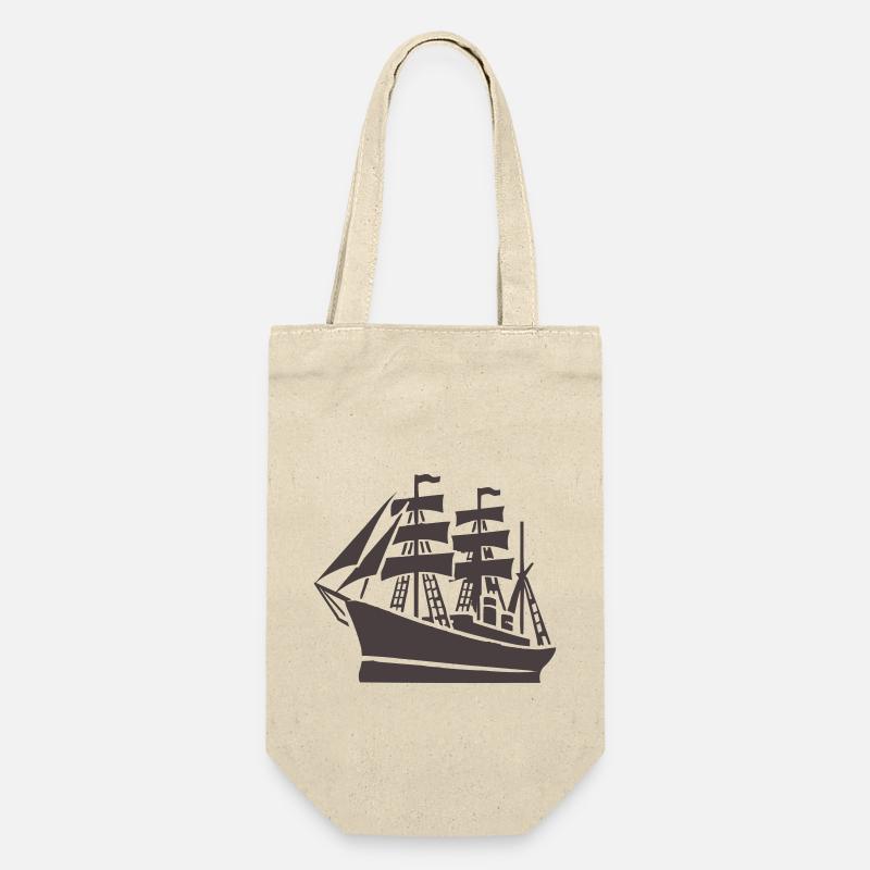 Schiff Schifffahrt - Geschenkbeutel für Flaschen - Natur